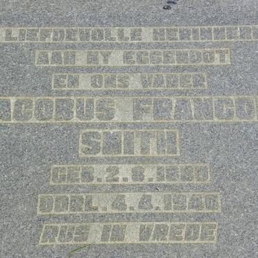 SMITH Jacobus Francois 1889-1940
