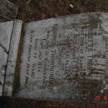 THORNCROFT George -1934 &amp; Charlotte -1925