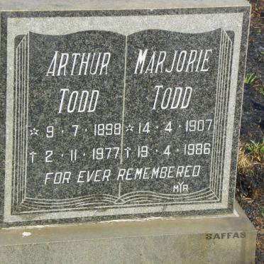 TODD Arthur 1898-1977 &amp; Marjorie 1907-1986