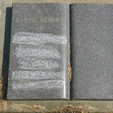 WEST Alexander Garson 1916-1954