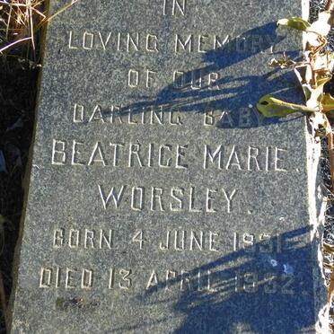 WORSLEY Beatrice Marie 1931-1932