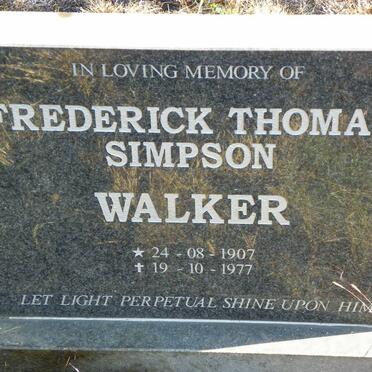 WALKER Frederick Thomas Simpson 1907-1977