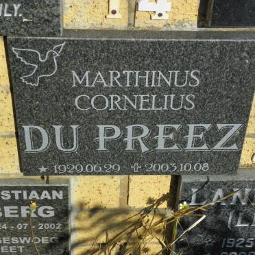 PREEZ Marthinus Cornelius, du 1929-2003