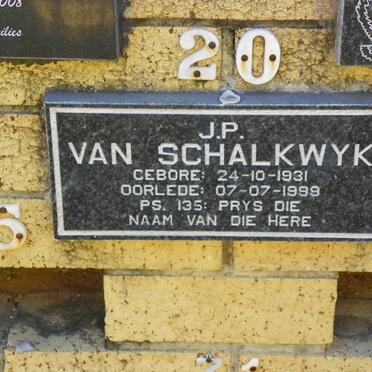 SCHALKWYK J.P., van 1931-1999