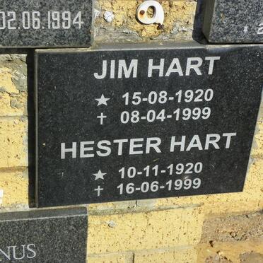 HART Jim 1920-1999 &amp; Hester 1920-1999