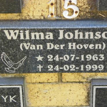 JOHNSON Wilma nee VAN DER HOVEN 1963-1999