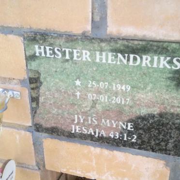HENDRIKS Hester 1949-2017