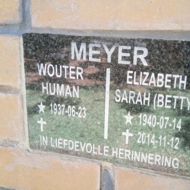 MEYER Wouter Human 1937- &amp; Elizabeth Sarah 1940-2014