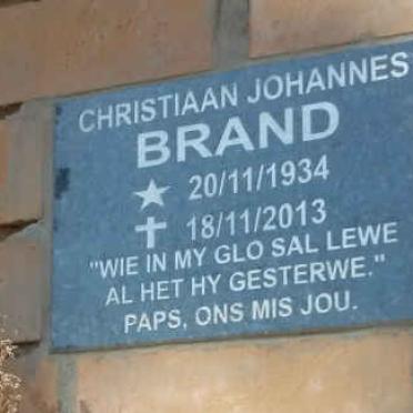 BRAND Christiaan Johannes 1934-2013