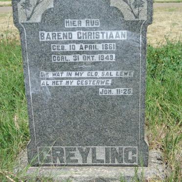 GREYLING Barend Christiaan 1861-1949