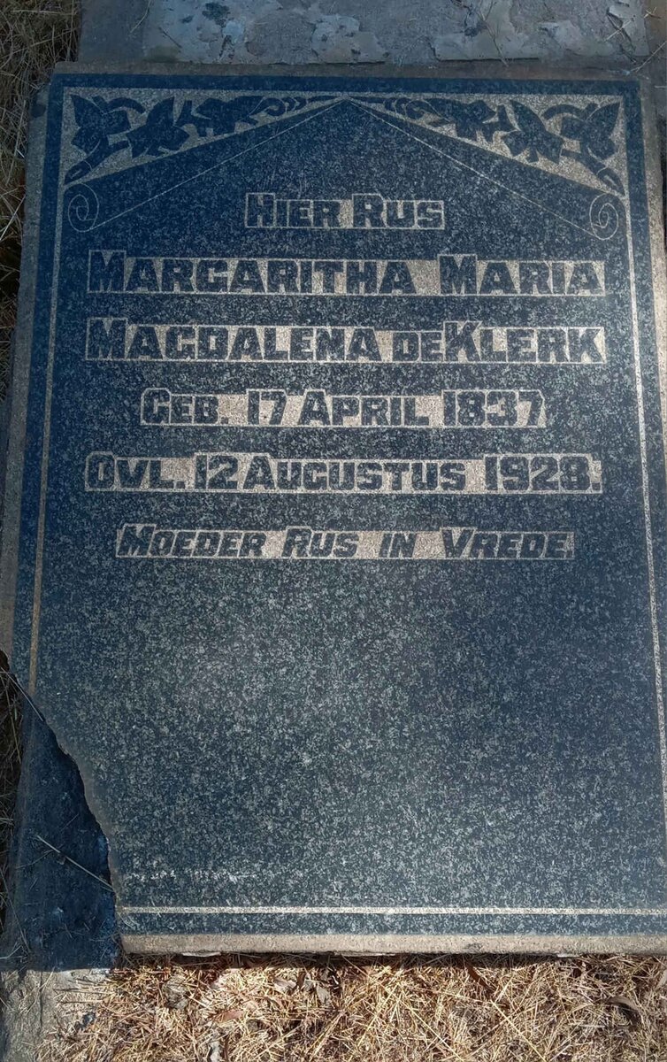 KLERK Margaritha Maria Magdalena, de 1837-1928