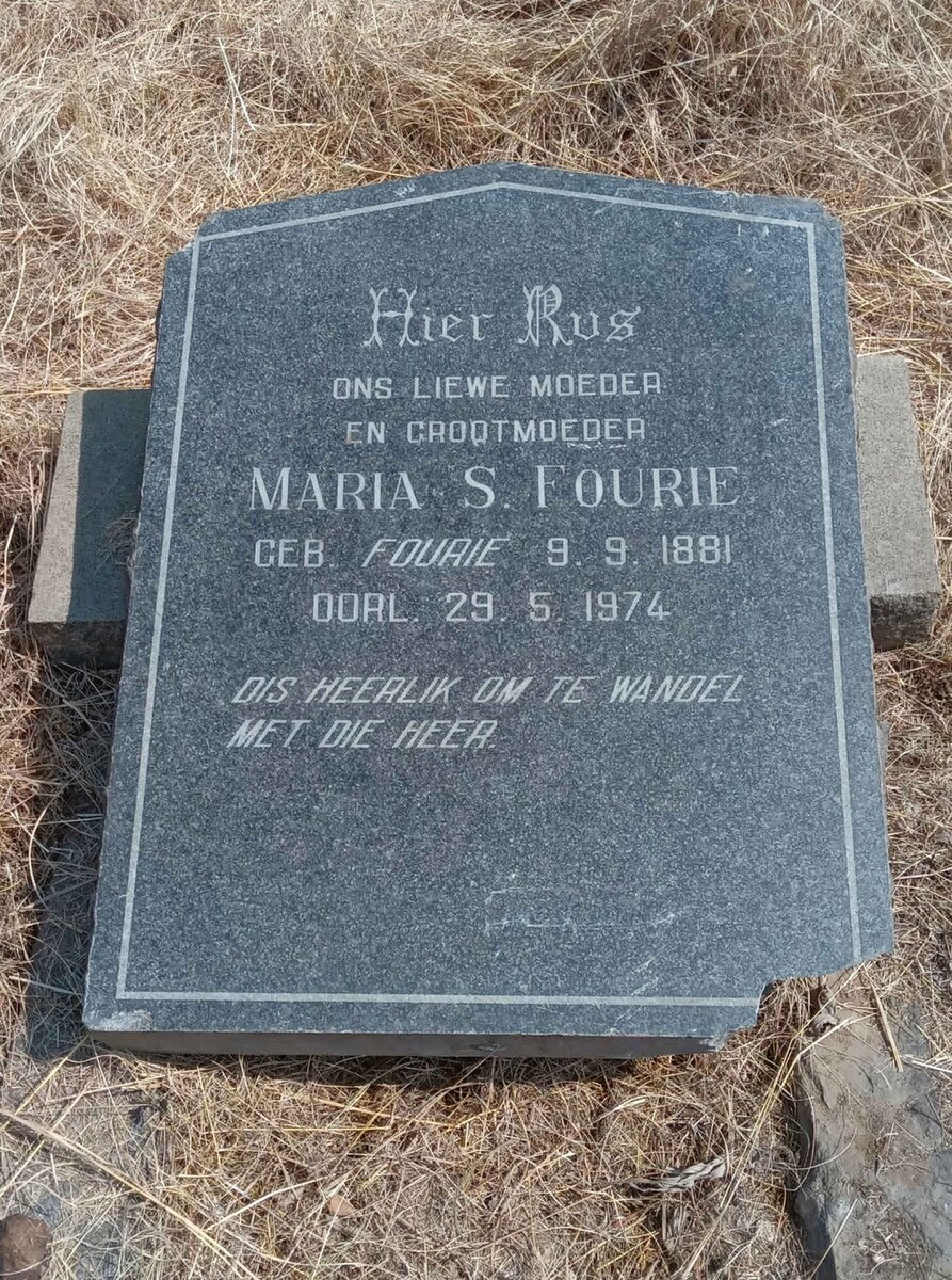 FOURIE Maria S. nee FOURIE 1881-1974