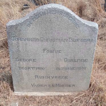 FOURIE Johannes Christian Burgers 1920-1947