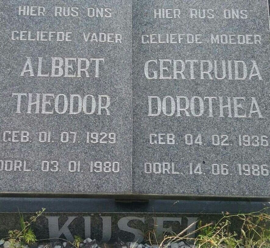 KUSEL Albert Theodor 1929-1980 &amp; Gertruida Dorothea 1936-1986