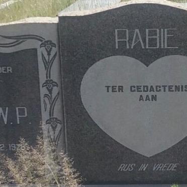 RABIE C.W.P. 1909-19?? &amp; Annie C.C. 1906-1972