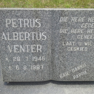 VENTER Petrus Albertus 1946-1987