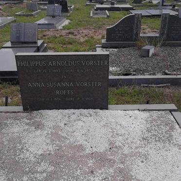VORSTER Philippus Arnoldus 1893-1978 &amp; Anna Susanna ROETS 1896-1979