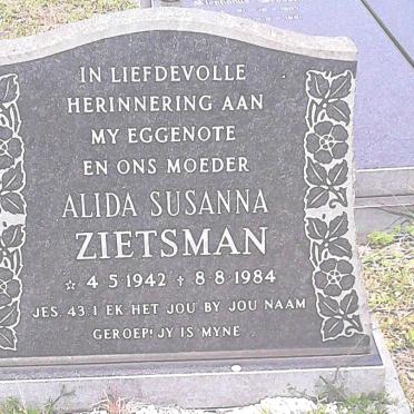 ZIETSMAN Alida Susanna 1942-1984
