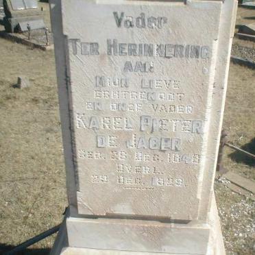 JAGER Karel Pieter, de 1848-1929
