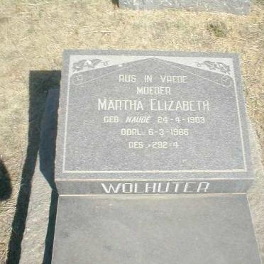 WOLHUTER Martha Elizabeth nee NAUDE 1903-1986
