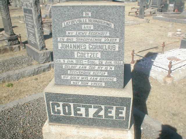 COETZEE Johannes Cornelius 1883-1933