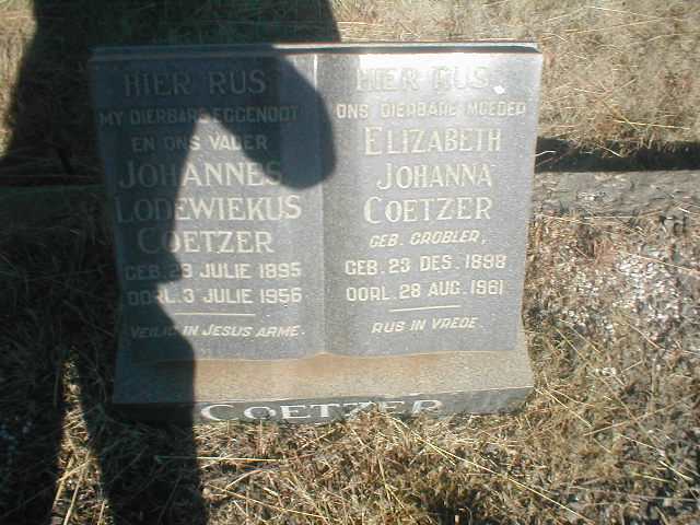 COETZER Johannes Lodewiekus 1895-1956 &amp; Elizabeth Johanna GROBLER 1898-1961