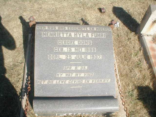 FUHRI Henrietta Hyla nee DOMS 1888-1937