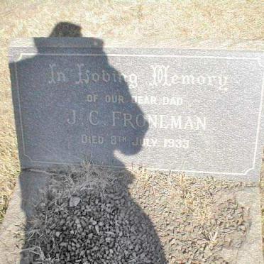 FRONEMAN J.C. died 8th July 1933