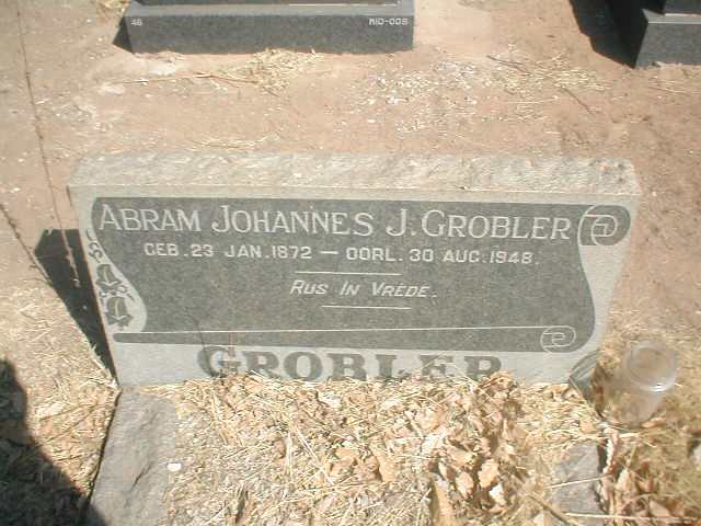 GROBLER Abram Johannes J. 1872-1948