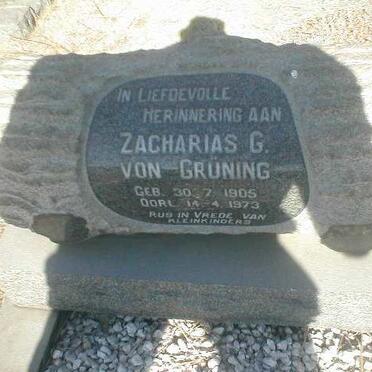 GRUNING Zacharias G., von 1905-1973