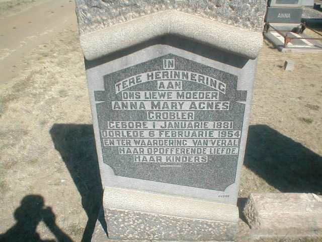 GROBLER Anna Mary Agnes 1881-1954