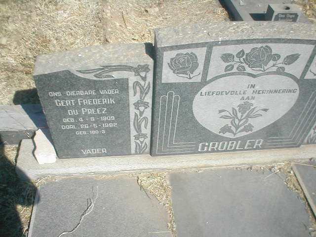 GROBLER Gert Frederik Du Preez 1909-1982