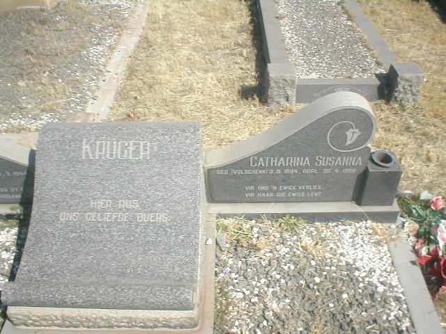 KRÜGER Catharina Susanna nee VOLSCHENK 1894-1952
