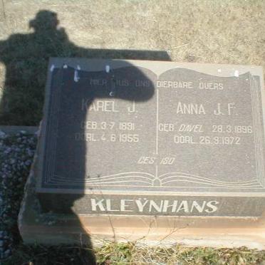 KLEYNHANS Karel J. 1891-1955 &amp; Anna J.F. DAVEL 1896-1972