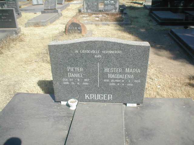 KRUGER Pieter Daniel 1917-1996 &amp; Hester Maria Magdalena DELPORT 1924-1968