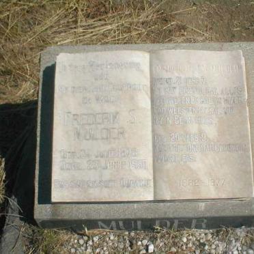 MULDER Frederik S 1878-1958