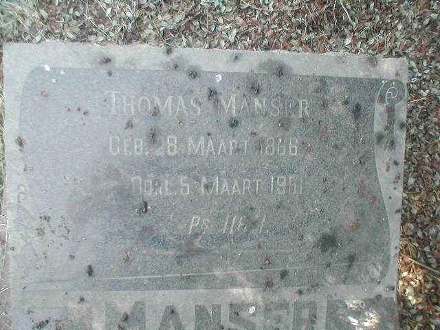 MANSER Thomas 1866-1951