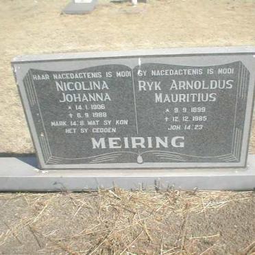 MEIRING Ryk Arnoldus Maurits 1899-1985 &amp; Nicolina Johanna 1906-1988