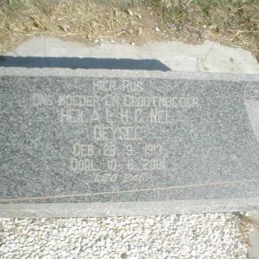 NEL Heila A.L.H.C. geb. DEYSEL 1913-2001