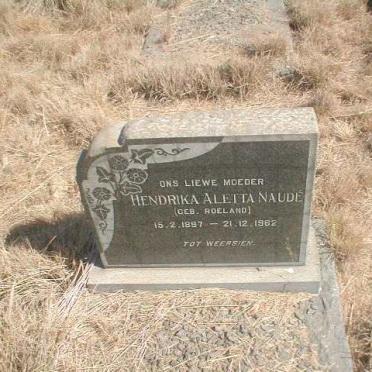 NAUDE Hendrika Aletta geb. ROELAND 1897-1962