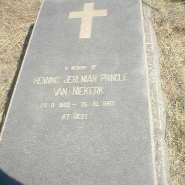 NIEKERK Henning Jeremiah Pringle, van 1893-1963