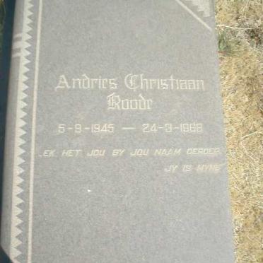 ROODE Andries Christiaan 1945-1968