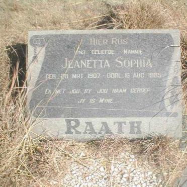 RAATH Jeanetta Sophia 1907-1985
