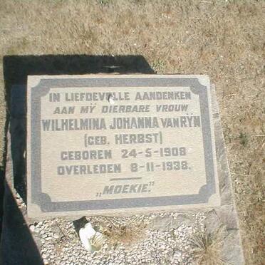 RYN Wilhelmina Johanna, van nee HERBST 1908-1938