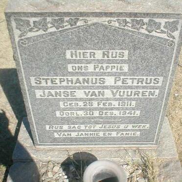 VUUREN Stephanus Petrus, Janse van 1911-1941