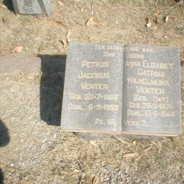 VENTER Petrus Jacobus 1869-1950 &amp; Anna Elizabeth Catrina Wilhelmina SMIT 1874-1948