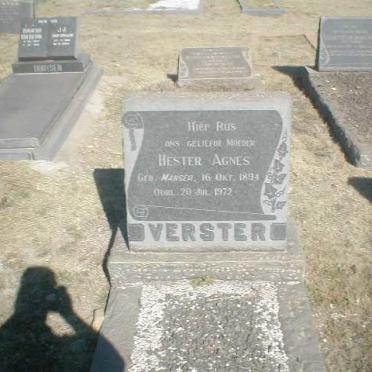 VERSTER Hester Agnes nee MANSER 1894-1972