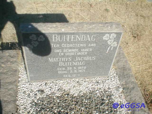 BUITENDAG Matthys Jacobus 1878-1971