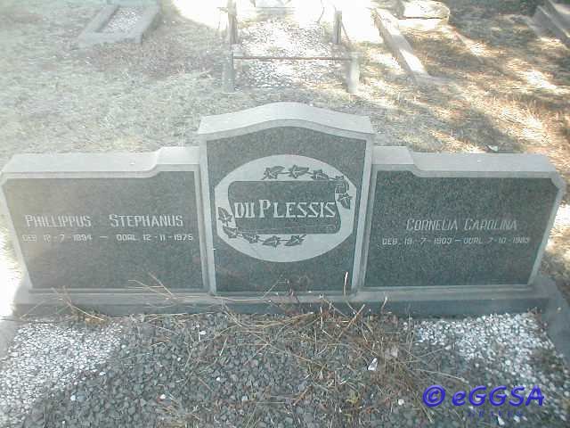 PLESSIS Phillippus Stephanus, du 1894-1975 &amp; Cornelia Carolina 1903-1983