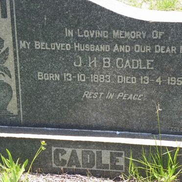 CADLE J.H.B. 1883-1956 &amp; Norah 1903-1983